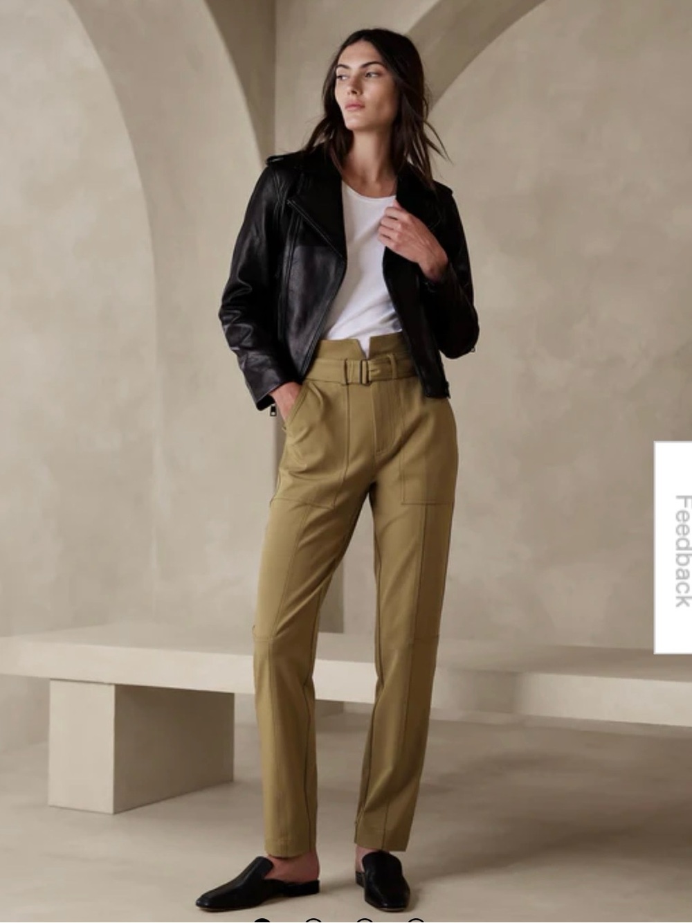 BANANA REPUBLIC Refined Utility Pant 6 Khaki Tan Whiskey High Rise Straight